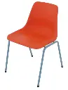 Secondary Chair - Stackable Steel Frame Large Orange Polyprop Shell 450mmH