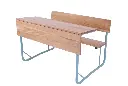 Secondary Double Combination Desk - Steel main frame. Saligna panels: 1200x400x750mmH 