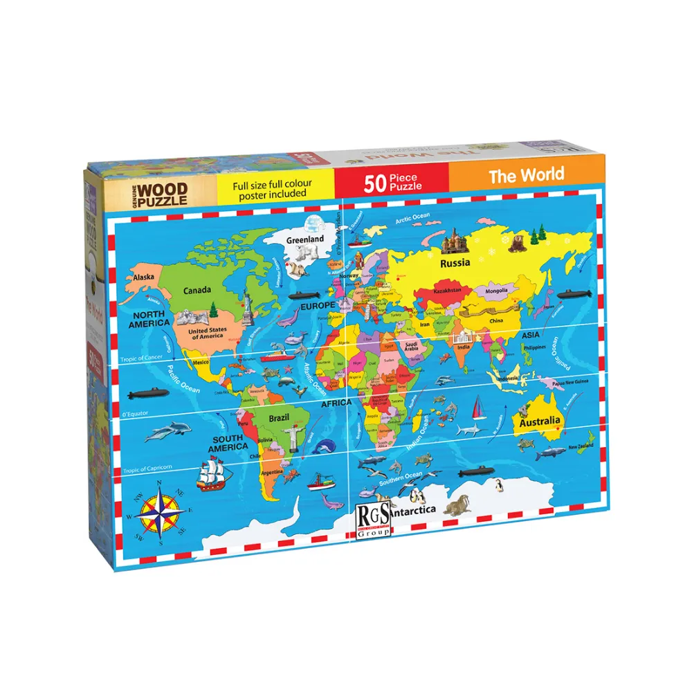 Puzzle 50pc World Map
