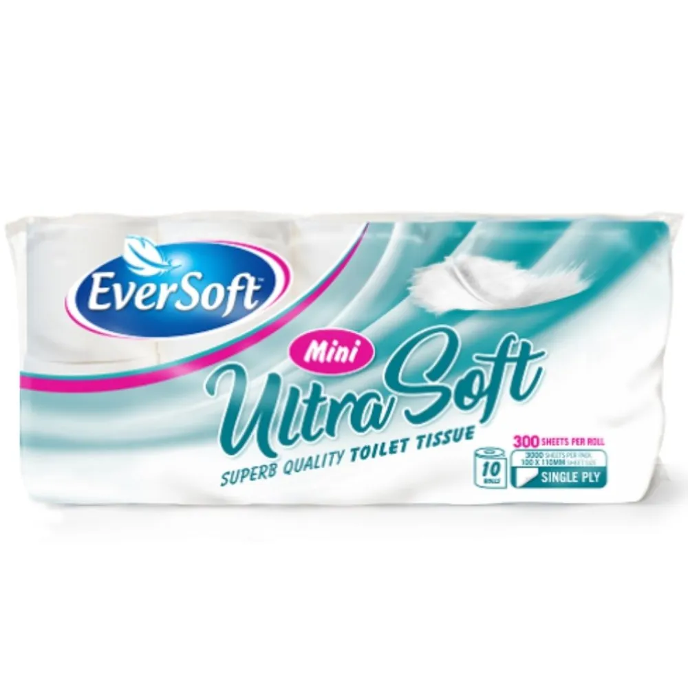 Eversoft Toilet Paper Ultra Soft 10`s Mini 300 Sheets - Virgin