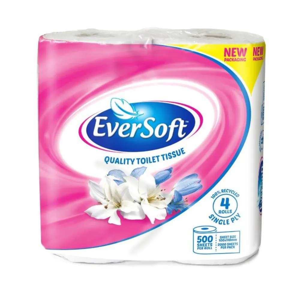 Eversoft Toilet Paper Classic 4`s 500 Sheet - Recycle