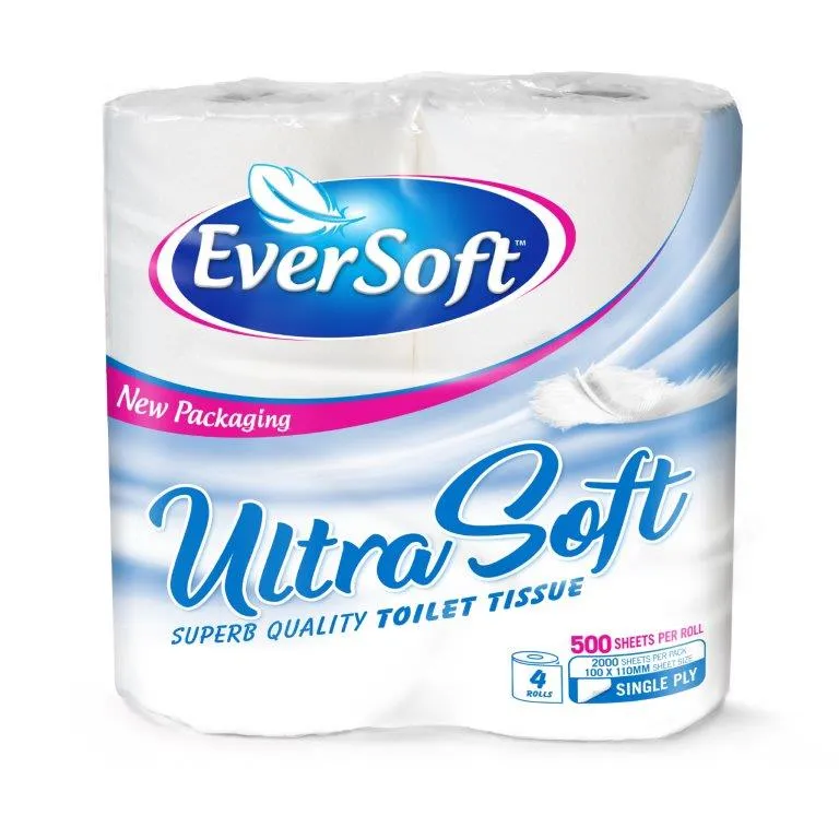 Eversoft Toilet Paper Ultra Soft 4`s 500 Sheet - Virgin