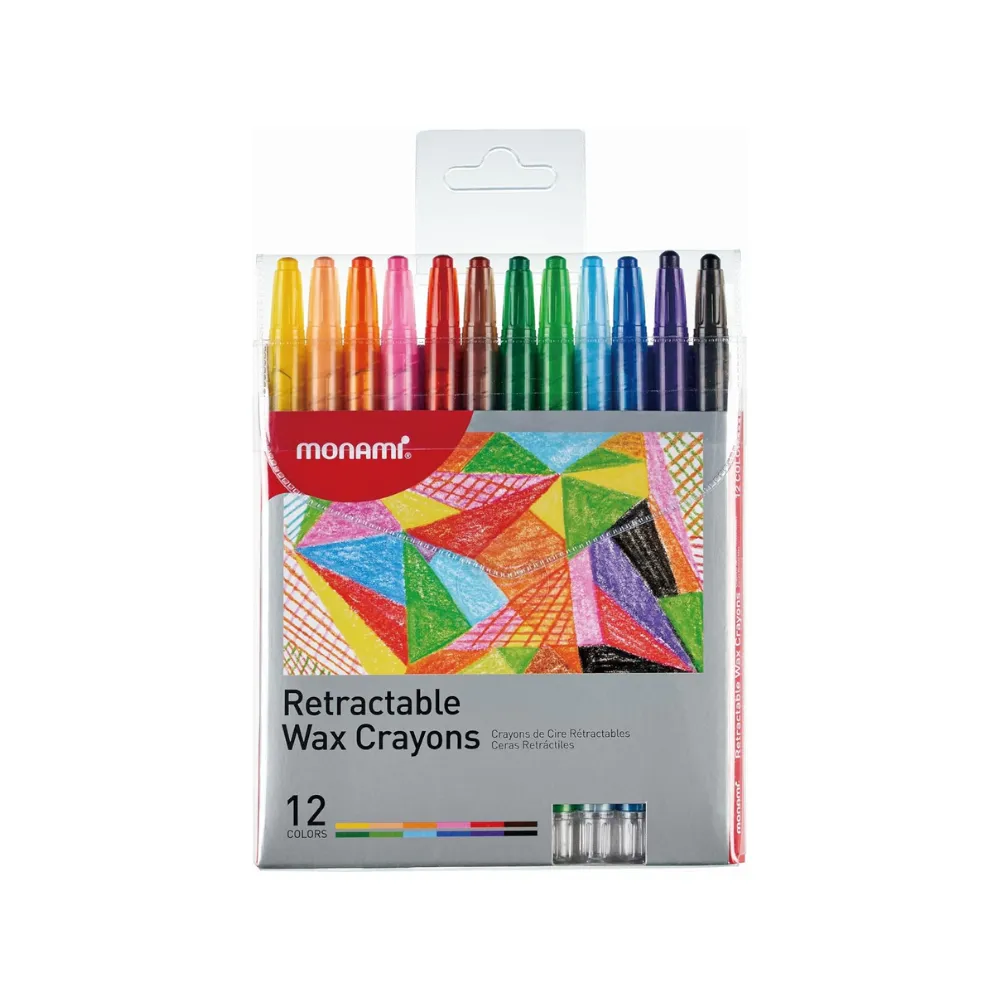 Wax Crayons Retractable Monami 12`s