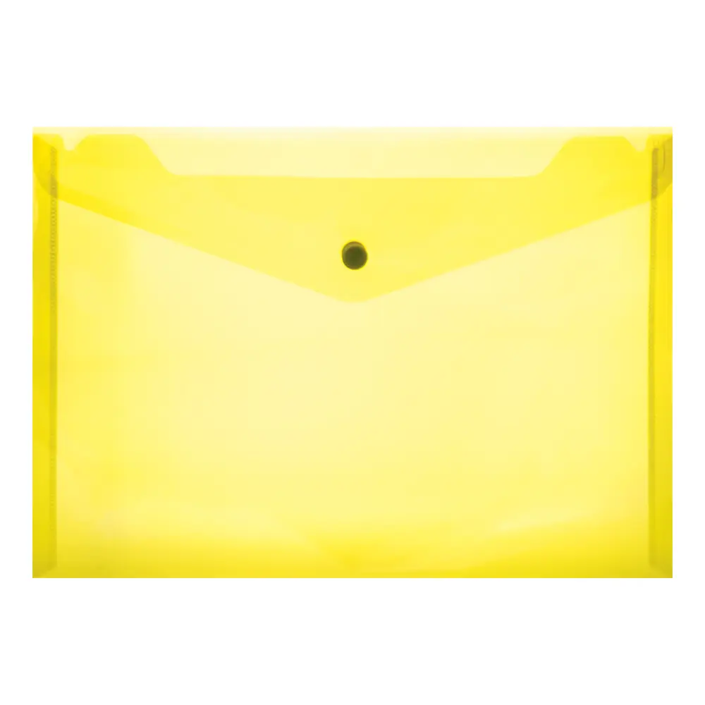 Folder Carry Plastic A4 Yellow Button Treeline