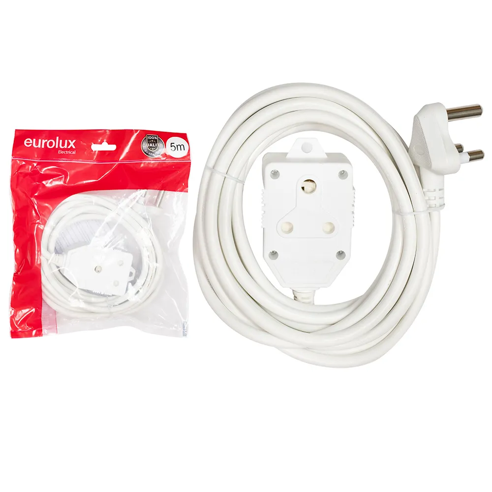 Extension Cord White 1.5mm 5m Double